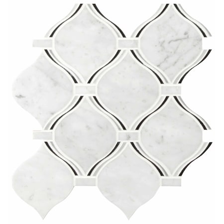 Msi Danza Arabesque SAMPLE Polished Marble Mesh-Mounted Mosaic Tile ZOR-MD-0269-SAM